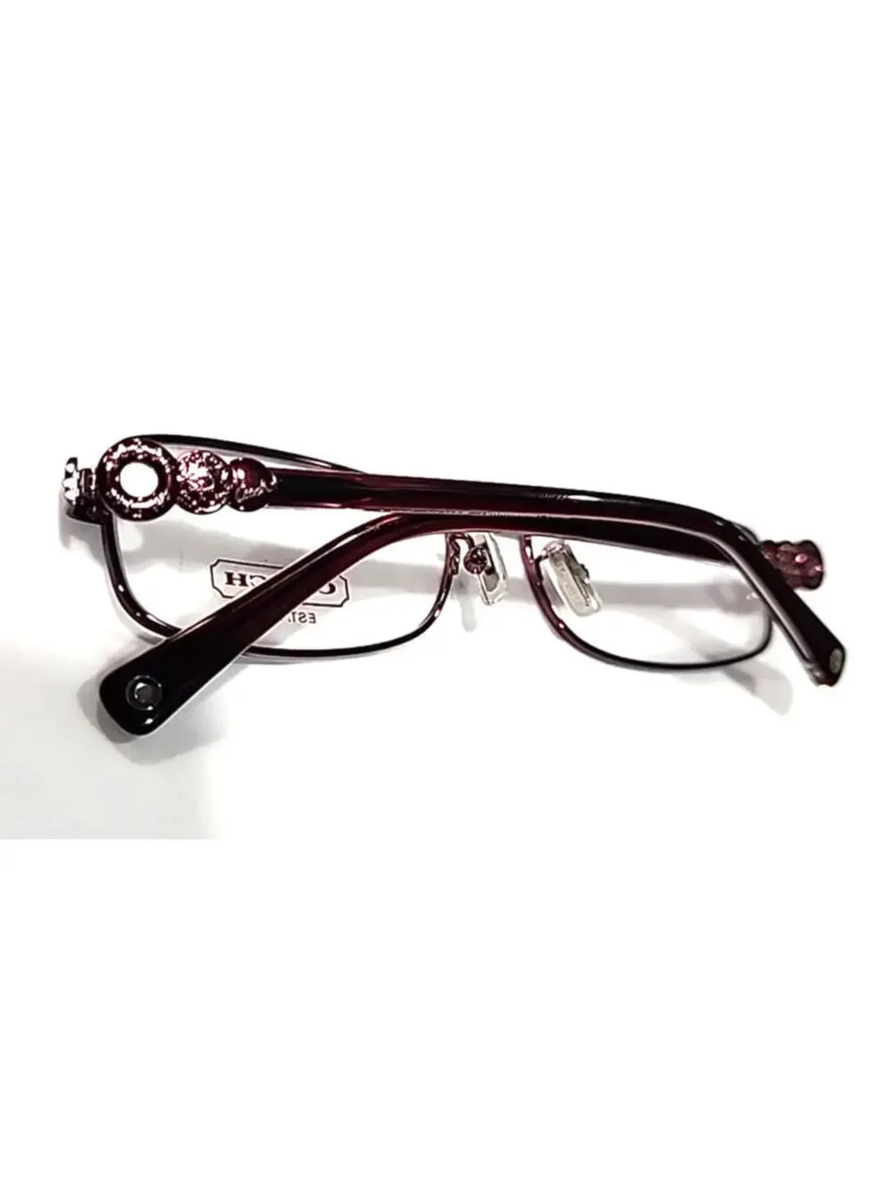 Coach HC5005 Sande 9037 Burgundy Metal Rectangle Eyeglasses 53-15 135 New - Picture 5 of 8